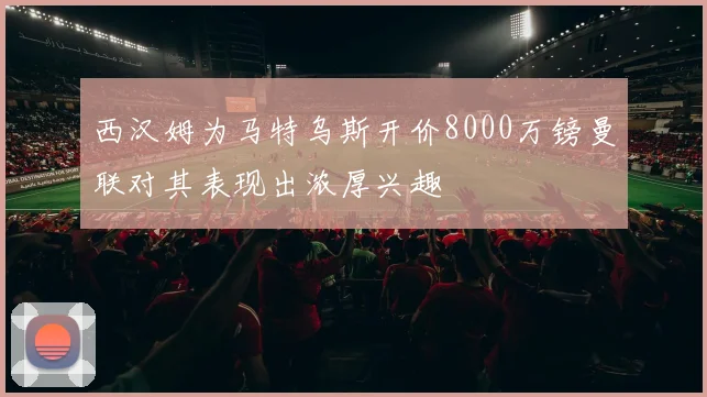 西汉姆为马特乌斯开价8000万镑曼联对其表现出浓厚兴趣